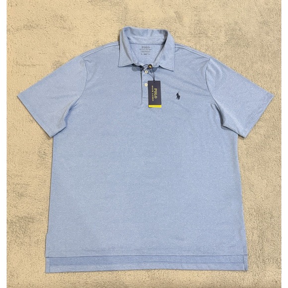 NWT Polo Ralph Lauren Men's XL Soft Classic Performance Polo Shirt Heather Blue - Picture 2 of 10